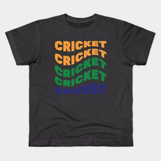 Copy of Cricket, Funny, Wavy, Word Repeat Kids T-Shirt